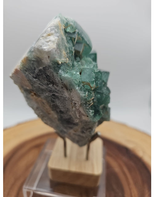 Load image into Gallery viewer, Raw Chunk Fluorite 1.27lb With Stand
