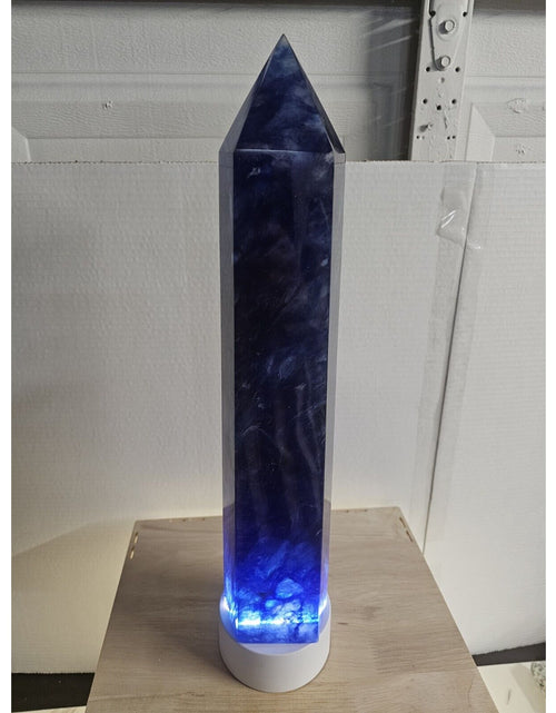 Load image into Gallery viewer, 6.8LB 13.7&quot; Huge Blue Smelt Melting Quartz Crystal Point Tower Polished Healing
