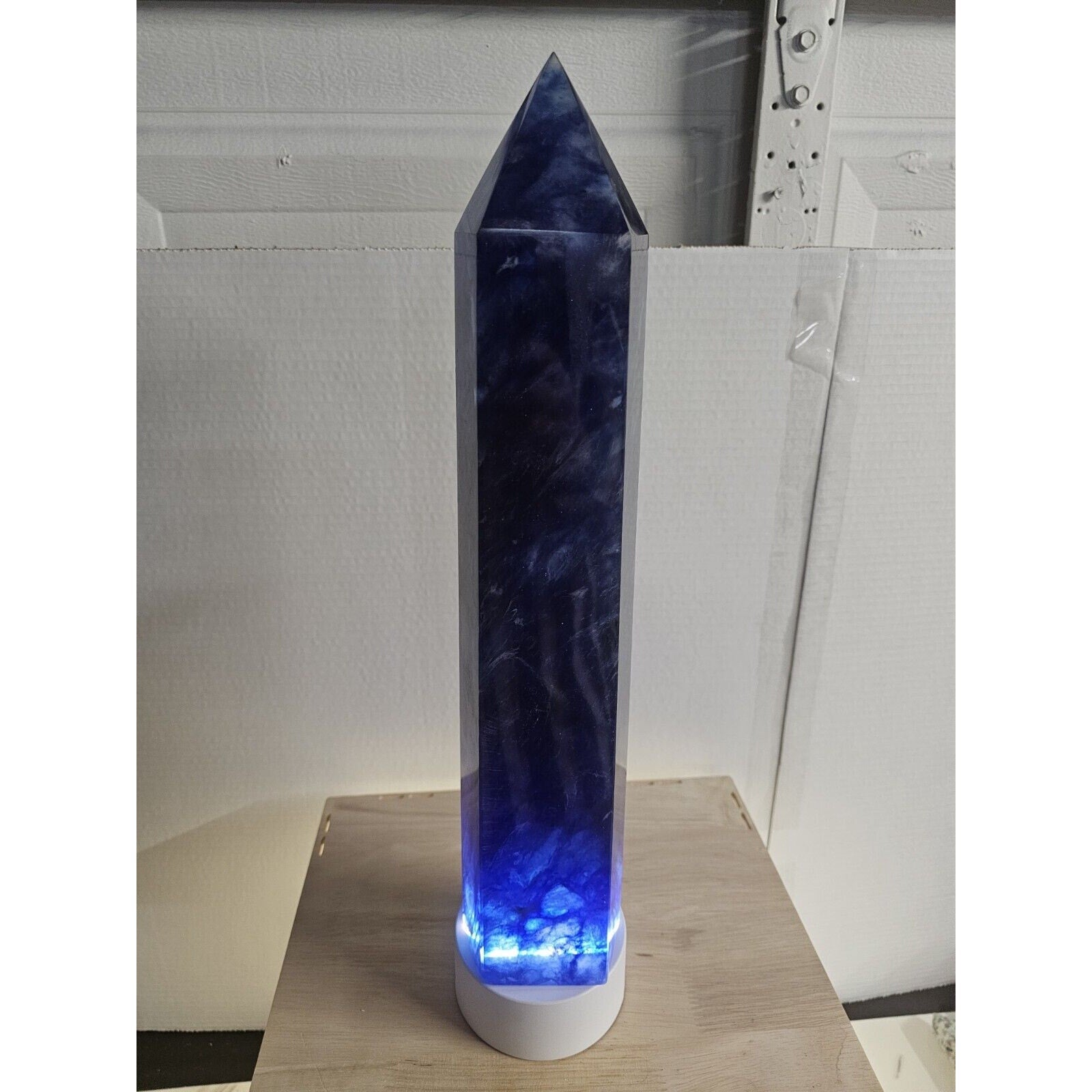 6.8LB 13.7" Huge Blue Smelt Melting Quartz Crystal Point Tower Polished Healing