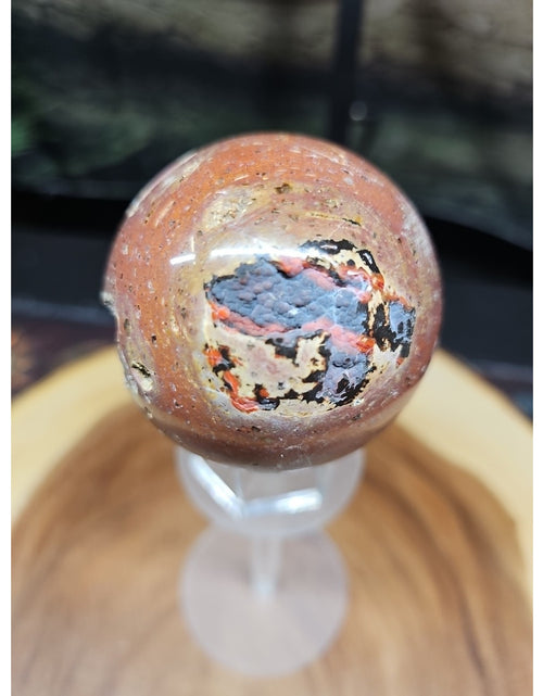 Load image into Gallery viewer, .68LB Natural Vesuvianite Agate Carnelian Crystal Geode Sphere Ball Healing
