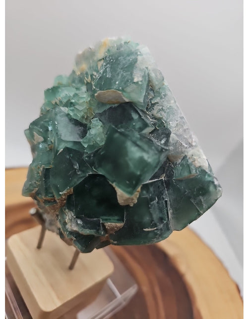 Load image into Gallery viewer, Raw Chunk Fluorite 1.27lb With Stand
