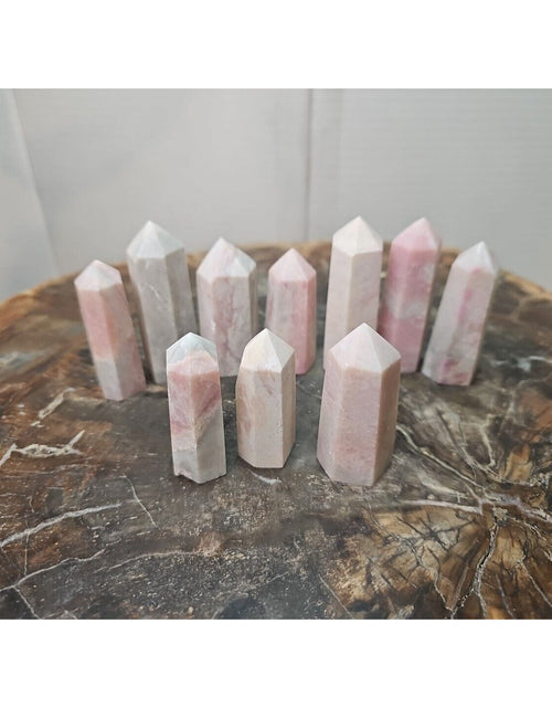 Load image into Gallery viewer, 10Pcs Natural Pink Opal Crystal Gem Stone Point Tower Healing Angel Skin
