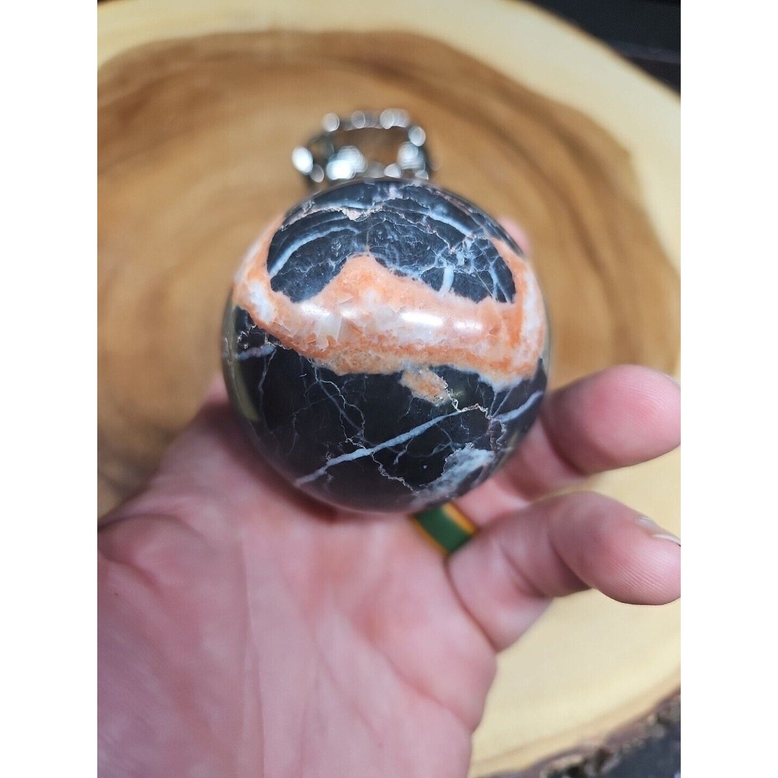 Ocean Jasper Sphere .75lbs 58mm. W/ Elephant Stand