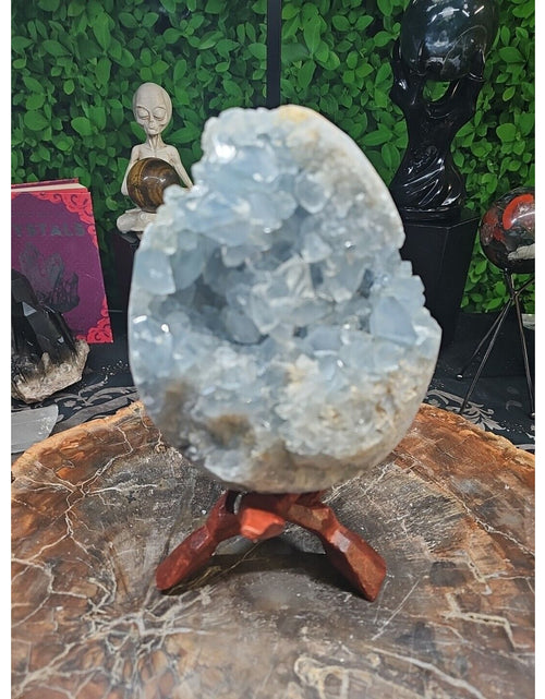 Load image into Gallery viewer, 10.45LB Natural Beautiful Blue Celestite Crystal Geode W/ Stand
