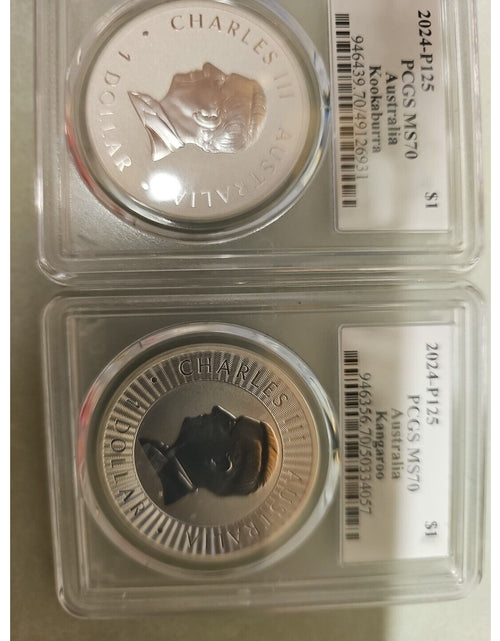 Load image into Gallery viewer, Ultra Breaks 2 coins Kookaburra &amp; Kangaroo MS70 9999 SILVER Pair
