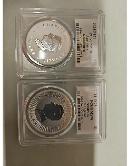 Load image into Gallery viewer, Ultra Breaks 2 coins Kookaburra &amp; Kangaroo MS70 9999 SILVER Pair
