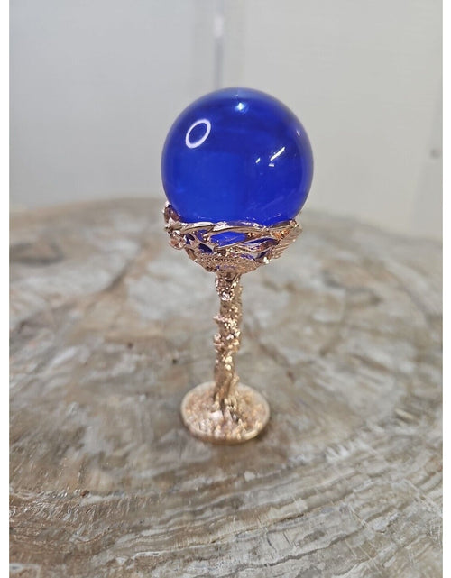 Load image into Gallery viewer, Blue Quartz Crystal Sphere 40mm 80g W/ Stand Beautiful piece!!
