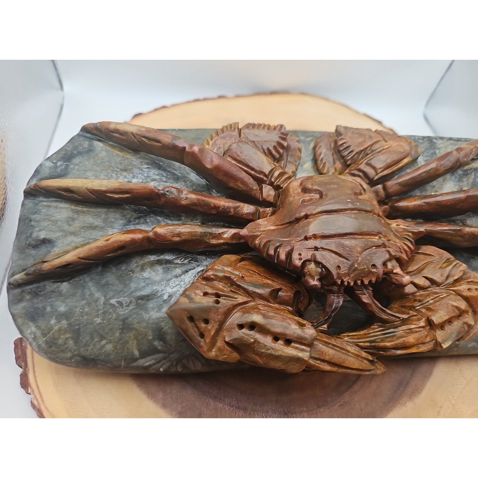 7.4LB Natural Mao Gong shi crab skull hand carved crystal specimen healing
