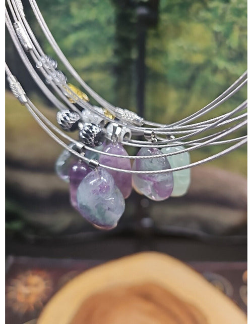 Load image into Gallery viewer, Natural stone 16in pendant necklace, stainless steel 10pc Wholesale lot
