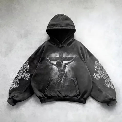 Load image into Gallery viewer, Gothic Washed Hooded Sweatshirt
