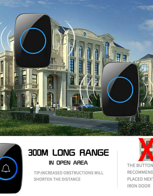 Load image into Gallery viewer, Wireless Doorbell Chime Waterproof Plugin Receiver Adjustable Volume 1000FT Kit
