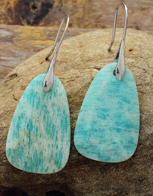 Load image into Gallery viewer, Natural Stone Dangle Earrings
