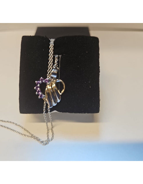 Load image into Gallery viewer, Amethyst Heart Necklace With 18in Sterling Silver Chain
