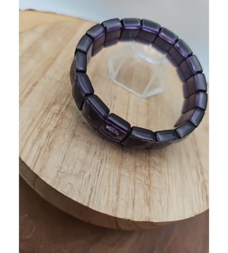 35.4g Natural Dream Purple Amethyst And Agate Crystal Bangle Bracelet Handmade