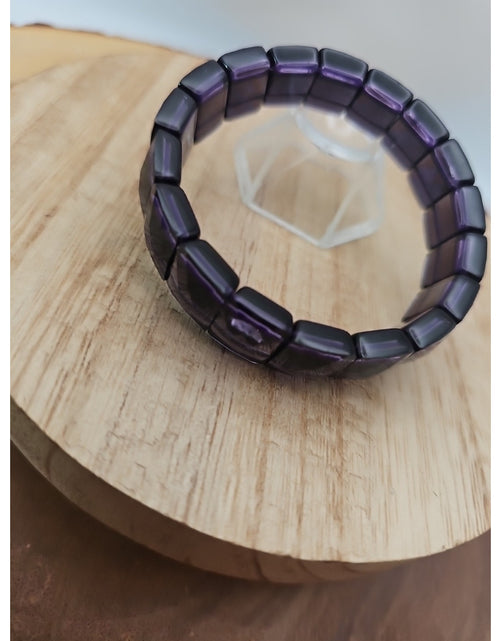 Load image into Gallery viewer, 35.4g Natural Dream Purple Amethyst And Agate Crystal Bangle Bracelet Handmade
