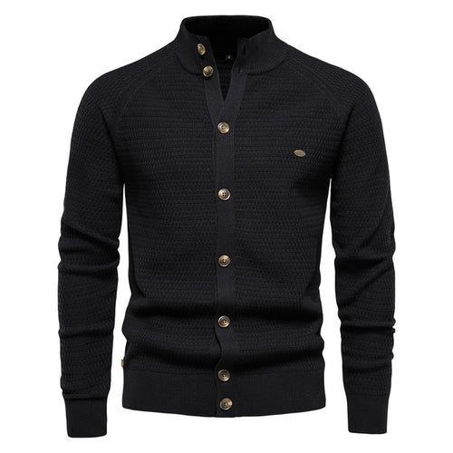 Load image into Gallery viewer, Button Mock Neck Men&#39;s Cardigan
