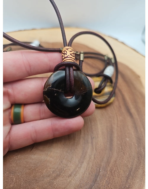 Load image into Gallery viewer, Tigers Eye Necklace 16in 1each Handmade To Order
