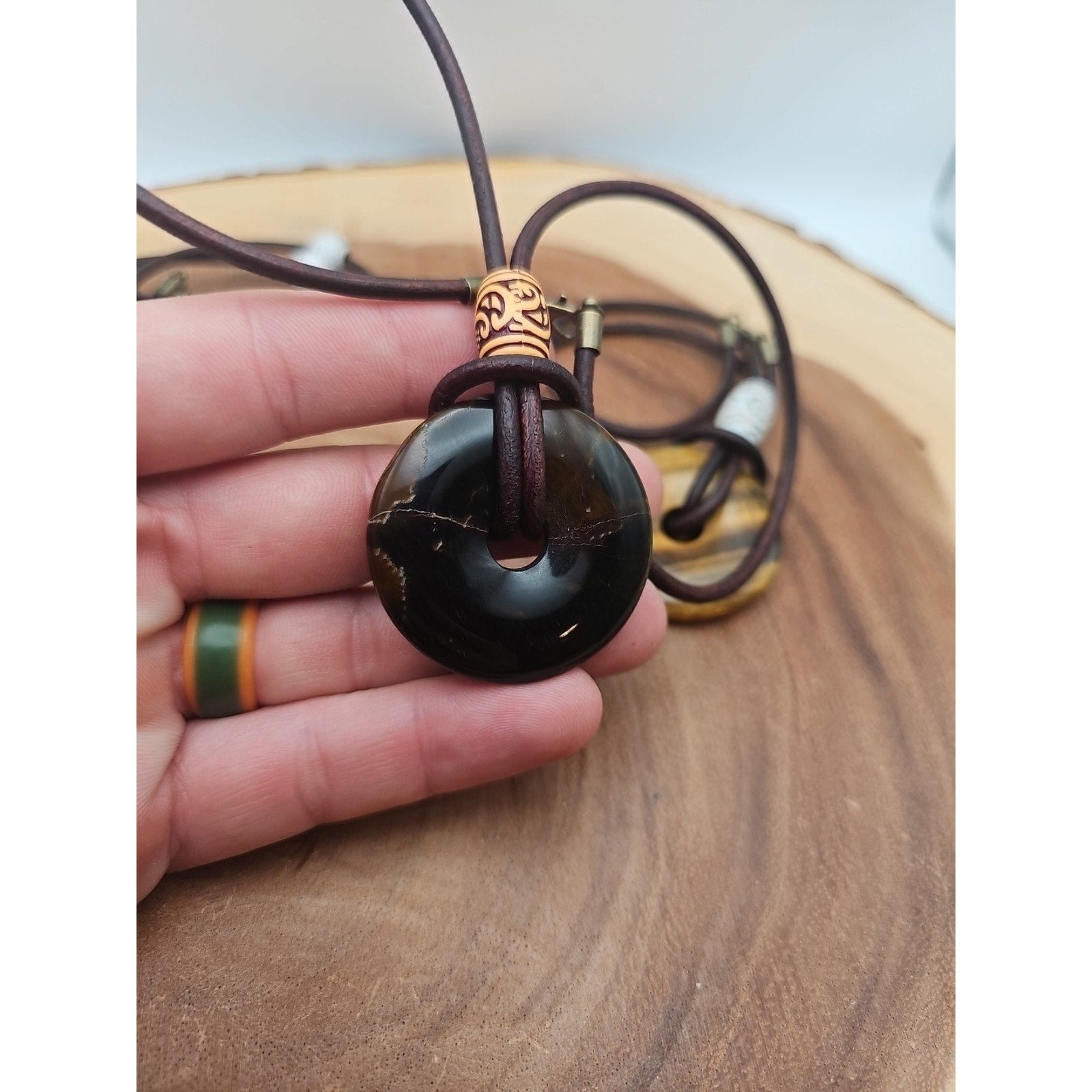 Tigers Eye Necklace 16in 1each Handmade To Order