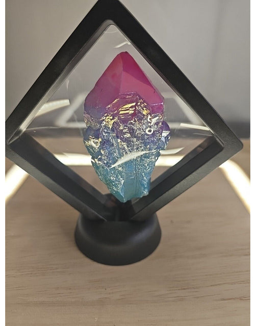 Load image into Gallery viewer, 121g 1ea Rainbow Aqua Aura Quartz Crystal Cluster Points Titanium Coating
