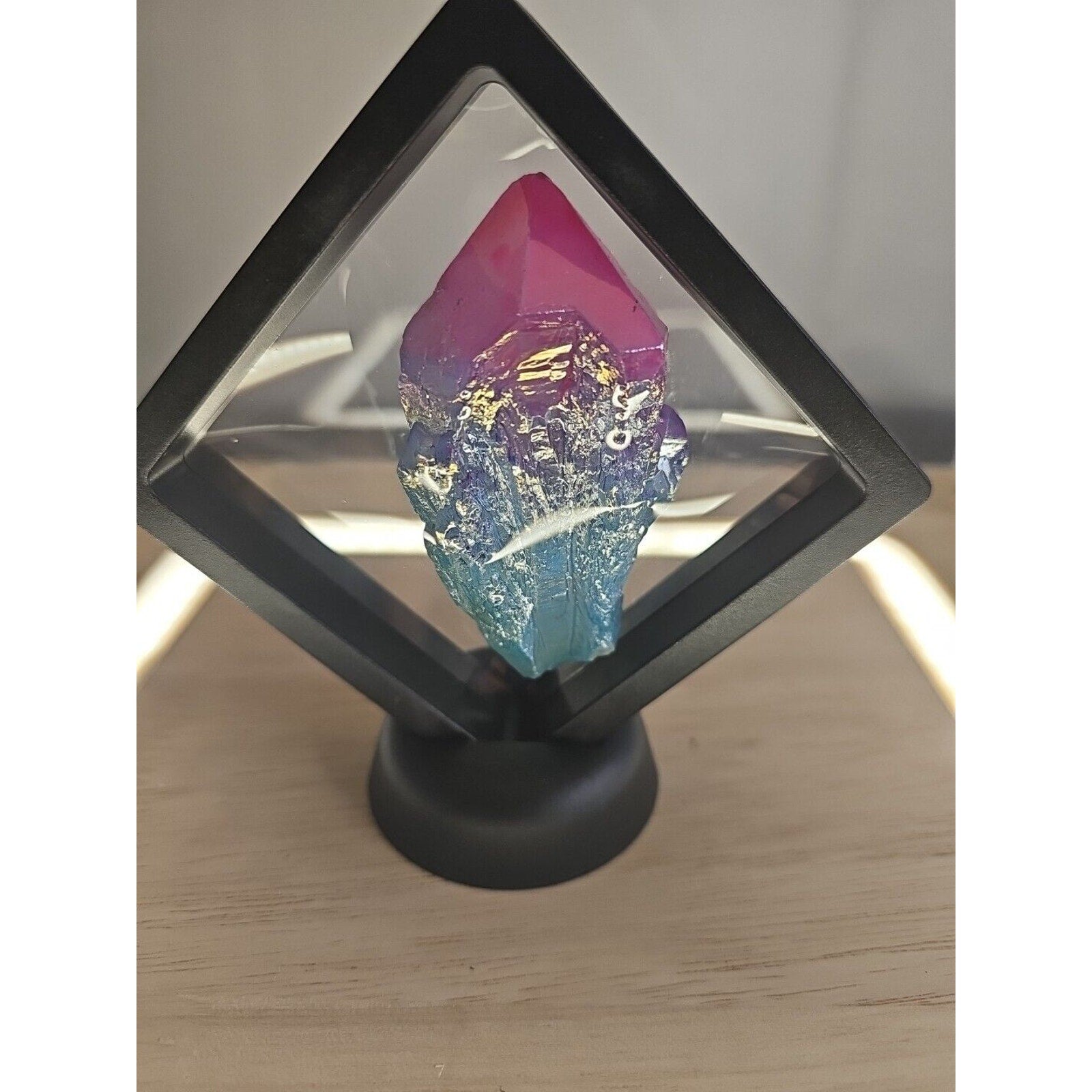 121g 1ea Rainbow Aqua Aura Quartz Crystal Cluster Points Titanium Coating