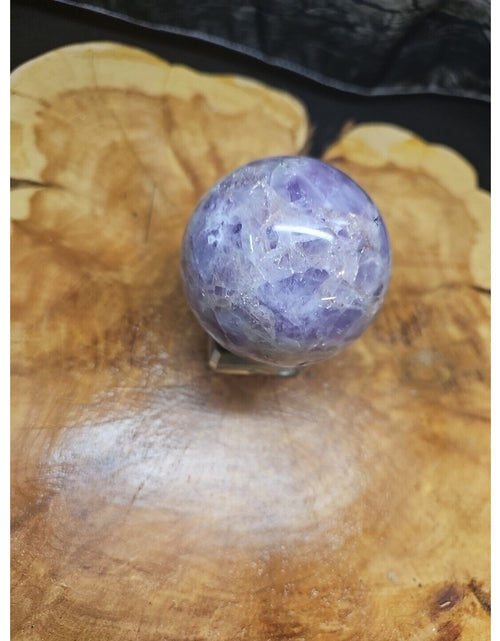 Load image into Gallery viewer, Amethyst Sphere 65mm W/Glass Stand 1lb
