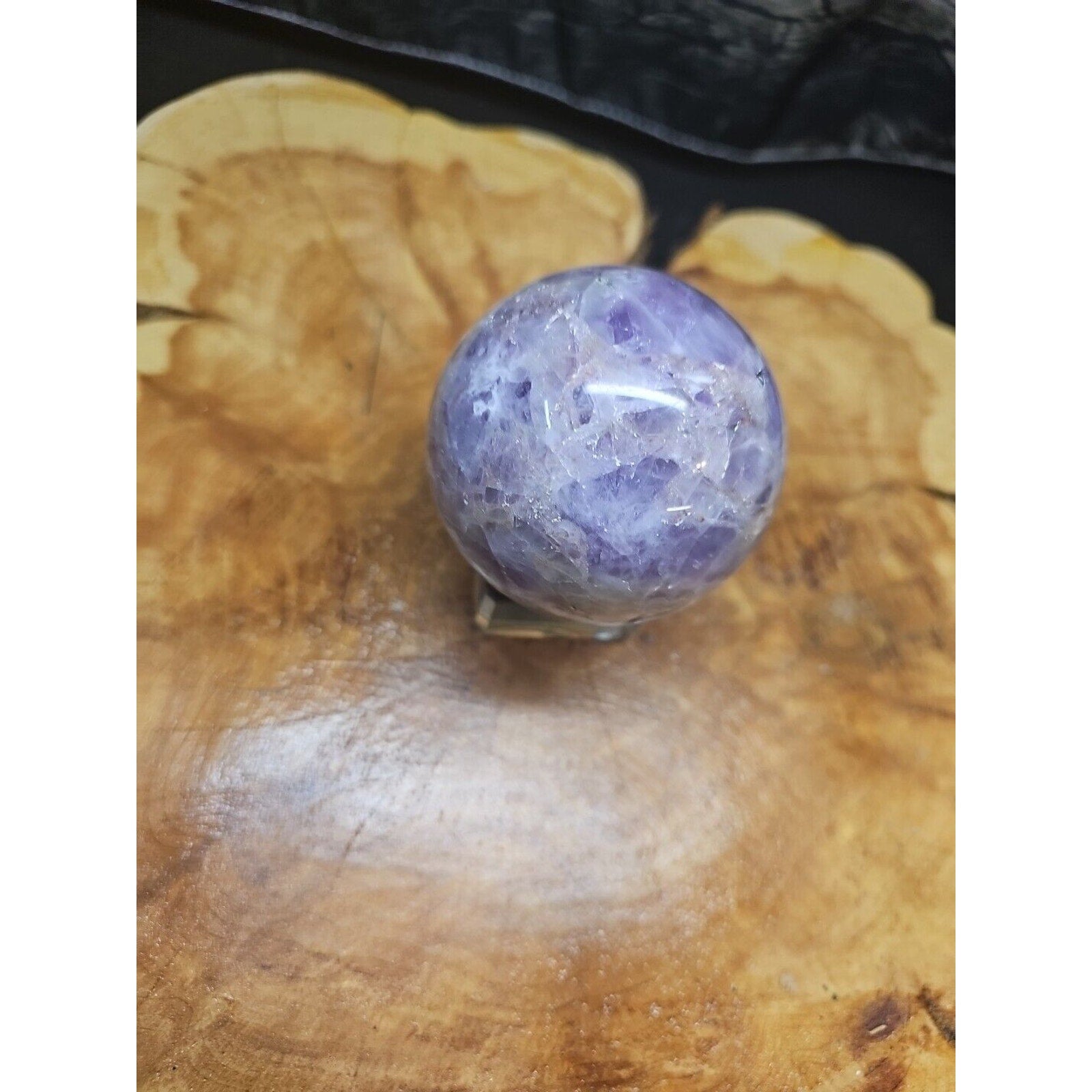 Amethyst Sphere 65mm W/Glass Stand 1lb