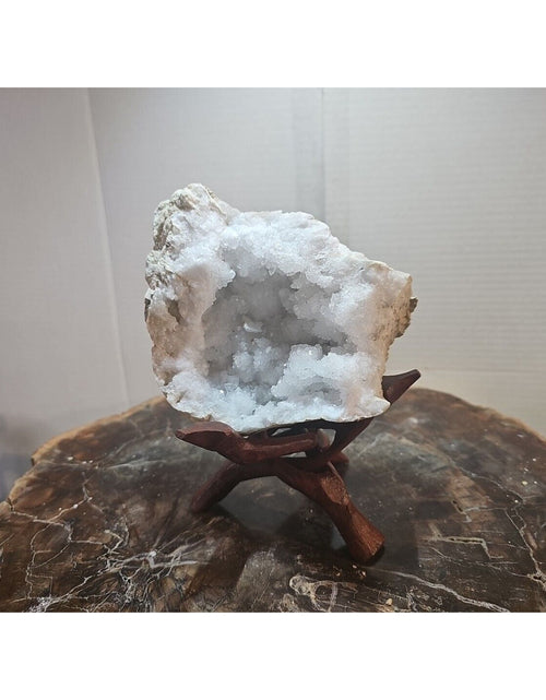 Load image into Gallery viewer, 2.66lbs Geode Crystal Moroccan Quartz W /Stand
