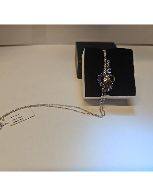 Load image into Gallery viewer, Amethyst Heart Necklace With 18in Sterling Silver Chain
