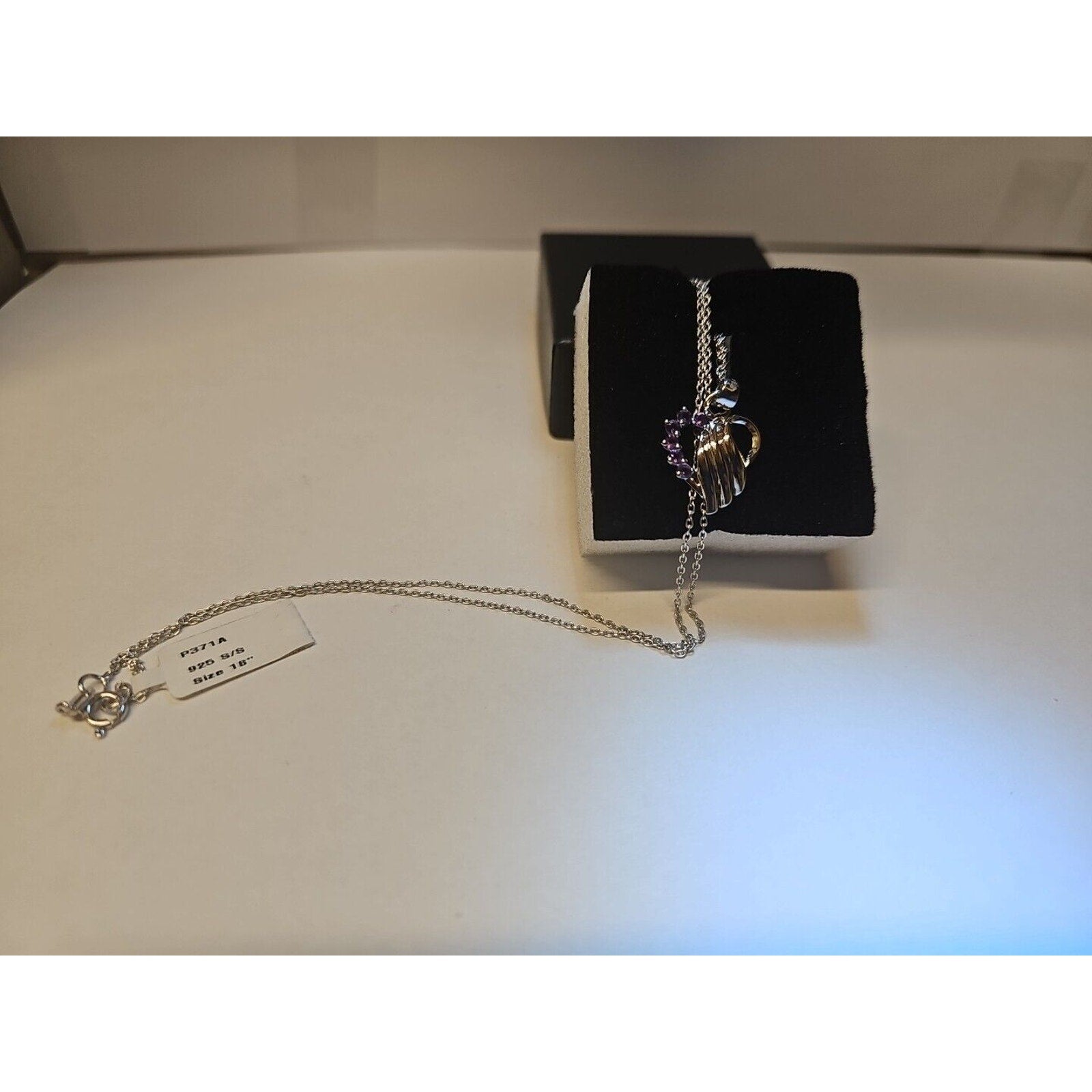 Amethyst Heart Necklace With 18in Sterling Silver Chain