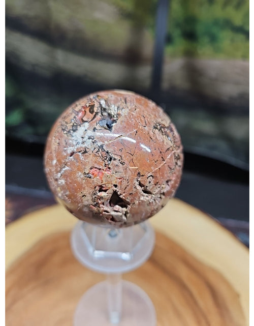 Load image into Gallery viewer, .74LB Natural Vesuvianite Agate Carnelian Crystal Geode Sphere Ball Healing
