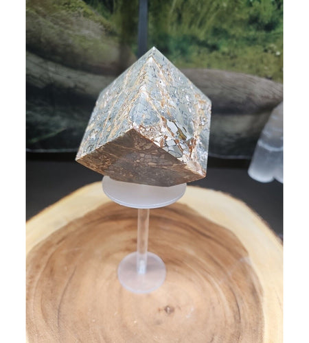 1.87LB 1Pcs Natural Ocean Jasper Onyx Quartz Crystal Geode Square Heptahedron