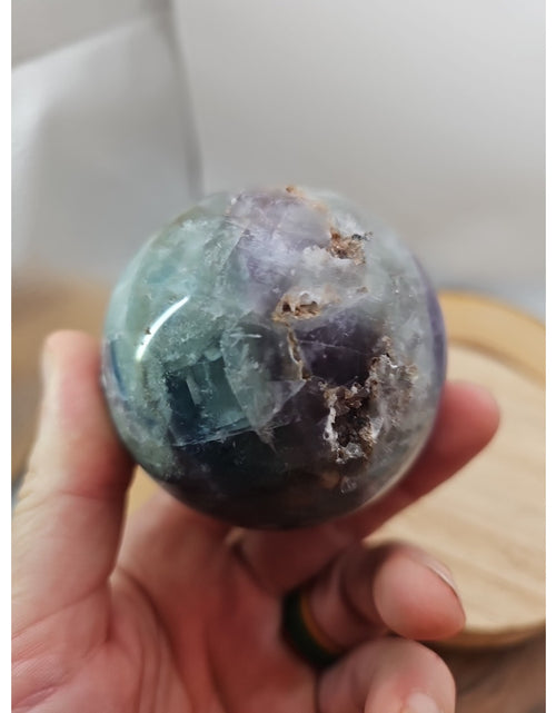 Load image into Gallery viewer, 1.10lb Natural Rainbow Fluorite Quartz Crystal Sphere Ball Polished
