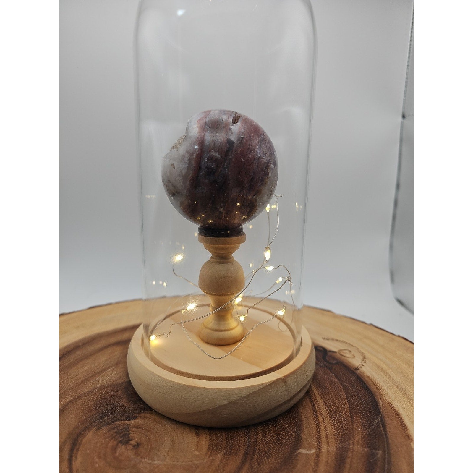 Druzy Ocean Jasper Sphere With Case 60mm