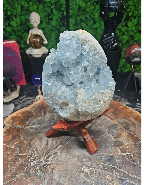 Load image into Gallery viewer, 10.45LB Natural Beautiful Blue Celestite Crystal Geode W/ Stand
