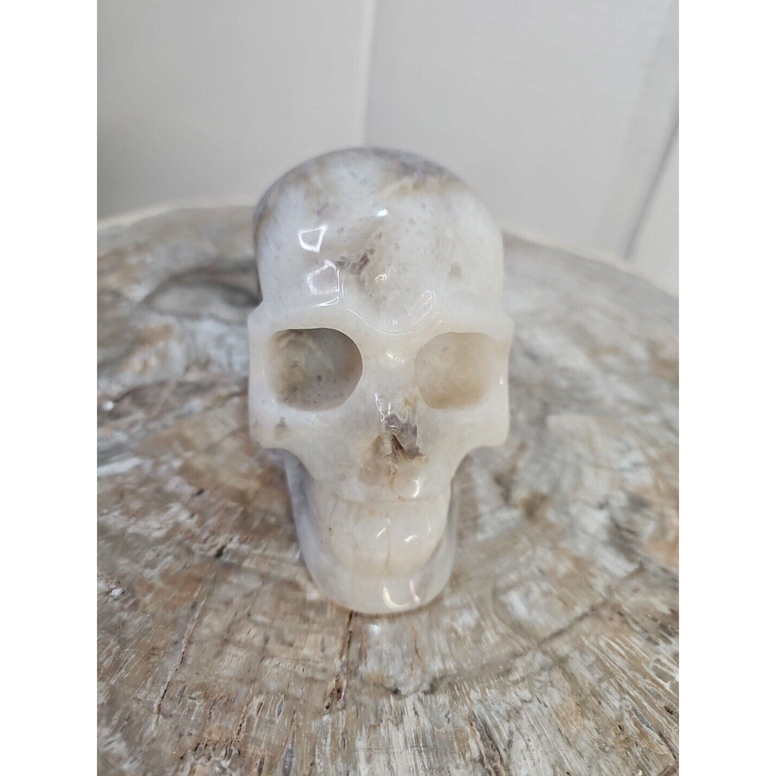 2.2LB Natural Amethyst Hand carved Skull Quartz Crystal Spiritual Jewel