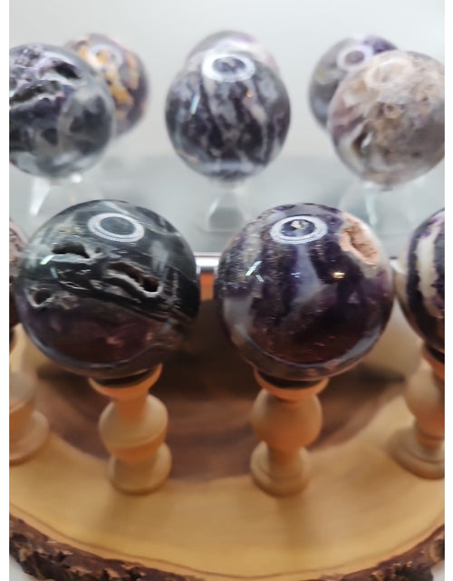 Load image into Gallery viewer, 55mm To 65mm Natural Sphalerite Quartz Crystal W/wooden Stand 1 Each
