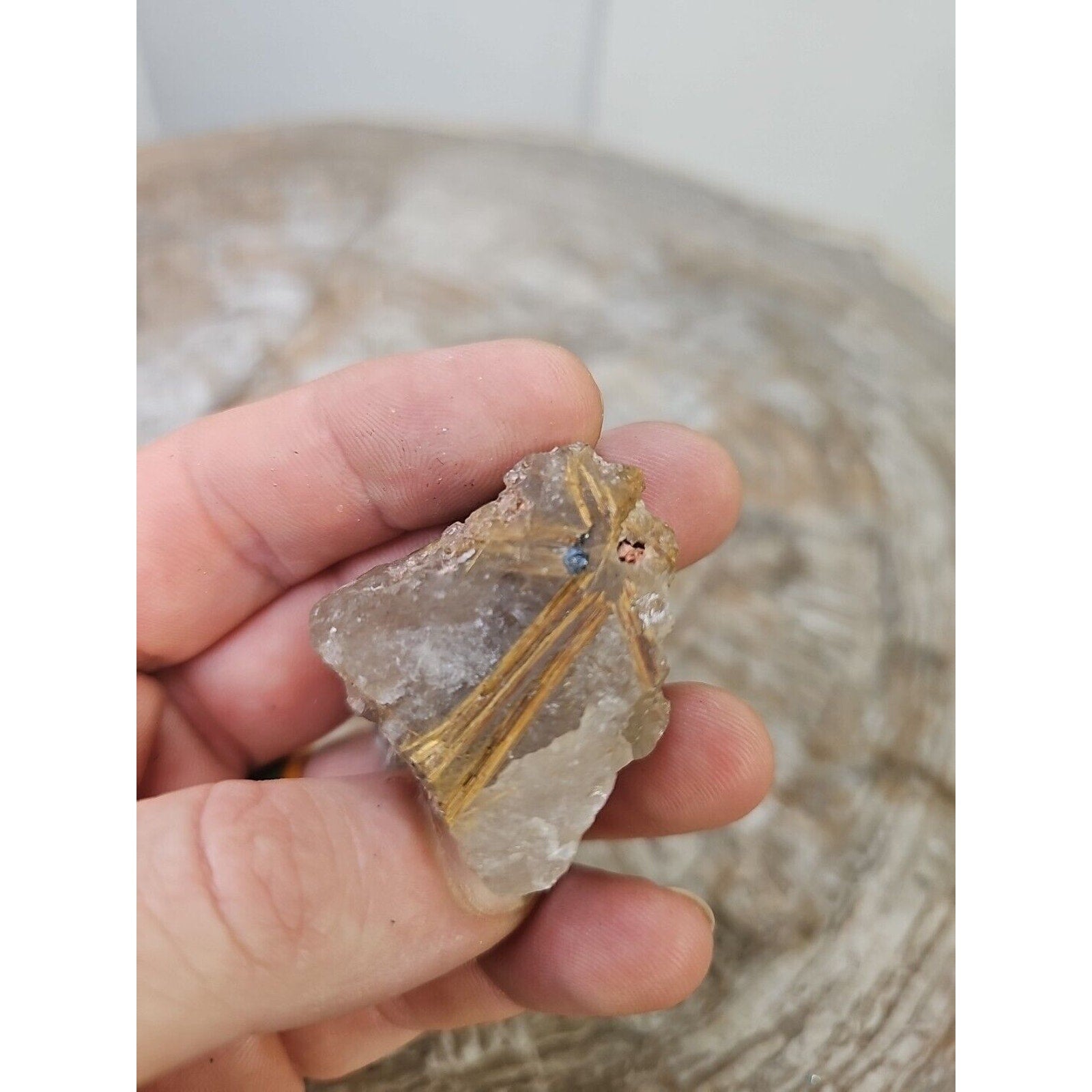 RARE NATURAL Golden Hair Rutilated Quartz Crystal Specimen