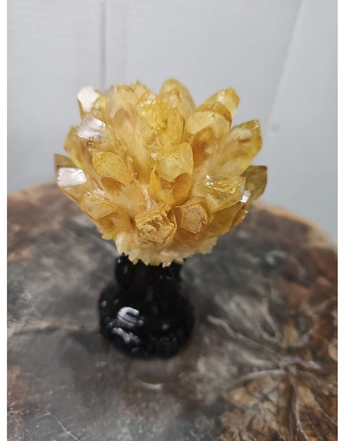 Load image into Gallery viewer, 1.12LB Yellow Phantom Quartz Crystal Cluster Mineral Specimen W/Stand
