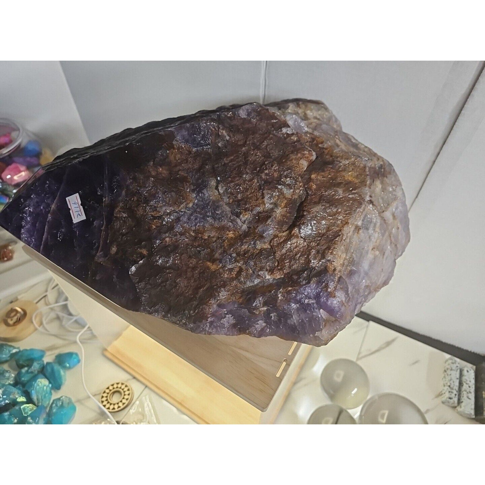 36.3LB Natural amethyst Cluster Quartz Crystal skeleton mineral Specimen Healing