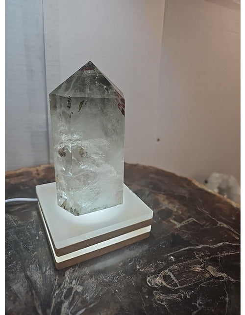 Load image into Gallery viewer, 1.73LB Natural Green Ghost Phantom Quartz Crystal Obelisk Wand Point Healing.
