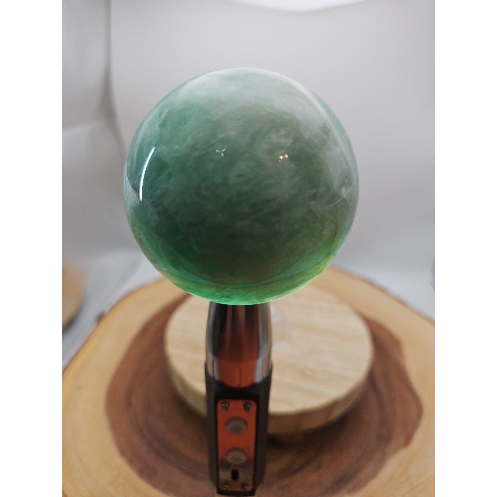 1.43lb Natural Rainbow Fluorite Quartz Crystal Sphere Ball Polished