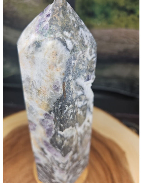 Load image into Gallery viewer, 3.41LB 1Pcs Natural Rainbow Fluorite Quartz Crystal Point Tower Polished Healing
