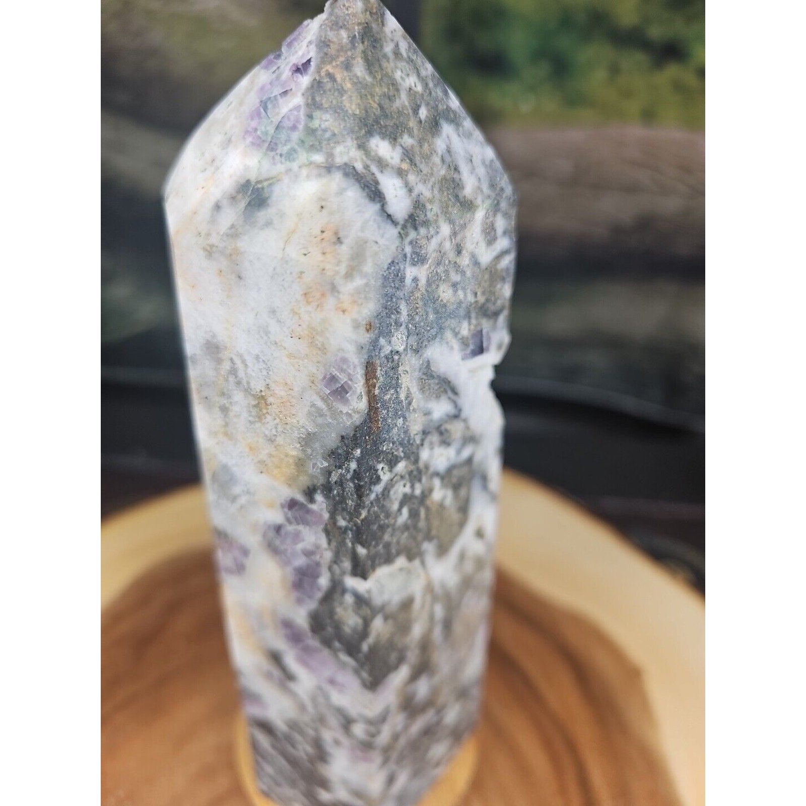 3.41LB 1Pcs Natural Rainbow Fluorite Quartz Crystal Point Tower Polished Healing