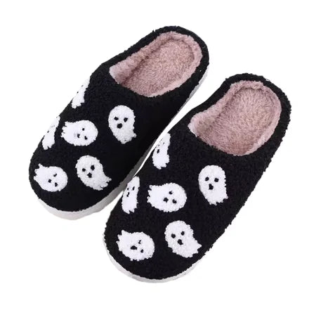 Load image into Gallery viewer, Halloween Ghost Plush Slippers
