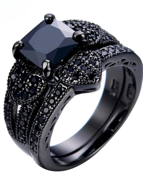 Load image into Gallery viewer, Black Gold Filled Jewelry Zircon Ring
