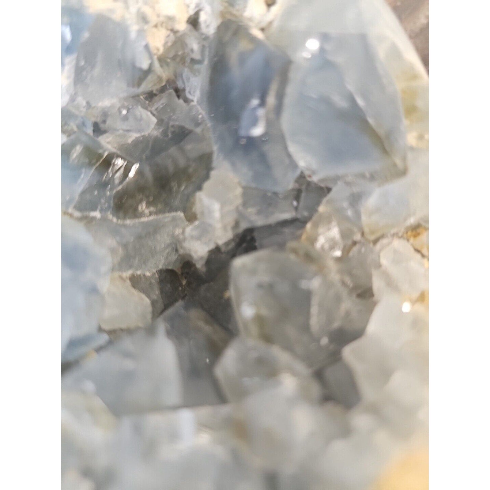 4.61lbs Natural Baby Blue Celestite Quartz Crystal Geode Cluster Points Brazil