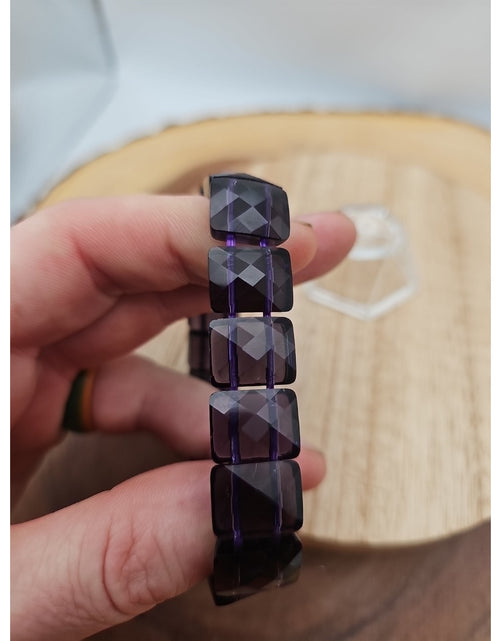 Load image into Gallery viewer, 35.4g Natural Dream Purple Amethyst And Agate Crystal Bangle Bracelet Handmade
