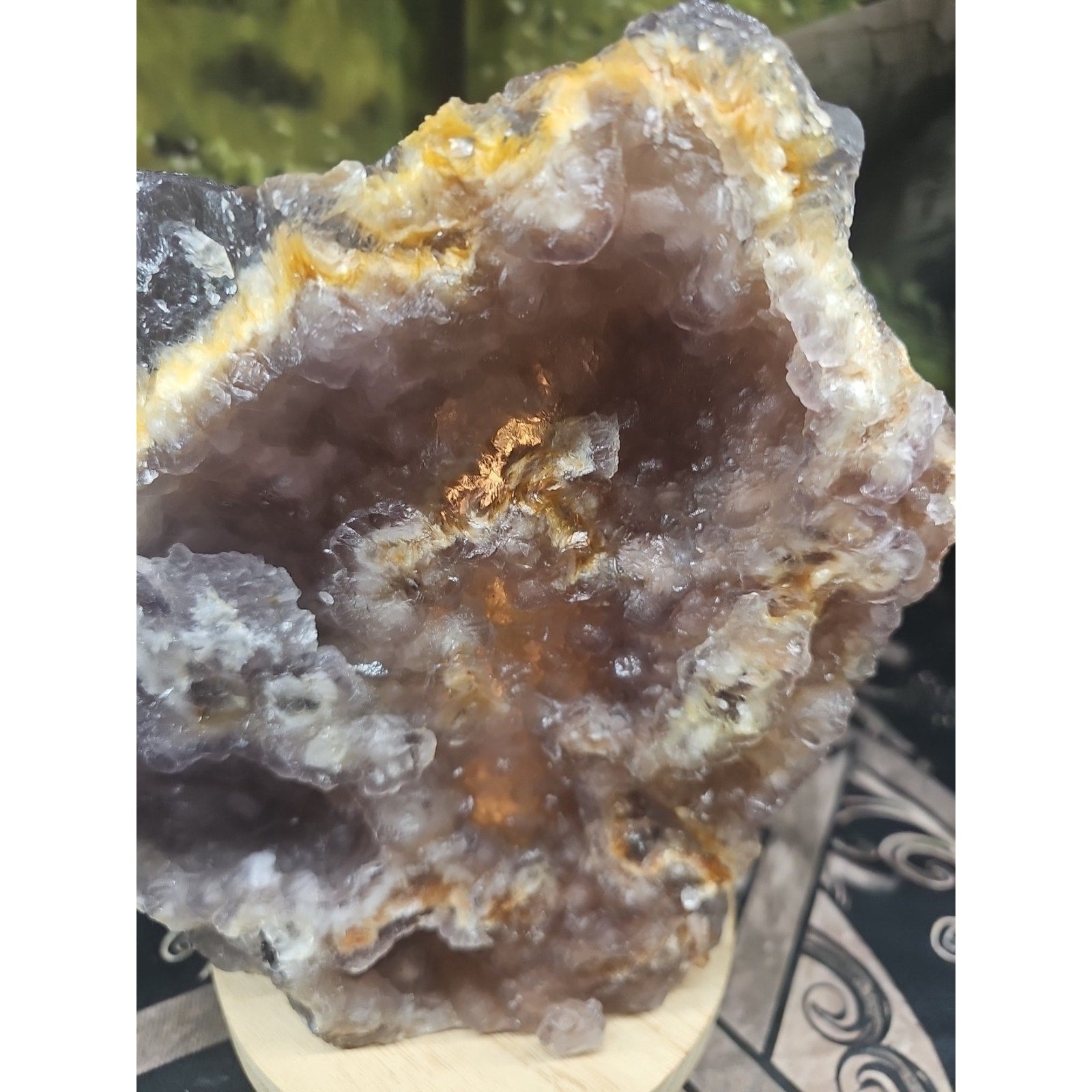 11.9LB Natural fluorite quartz crystal Cluster specimen W/led Back Light Stand