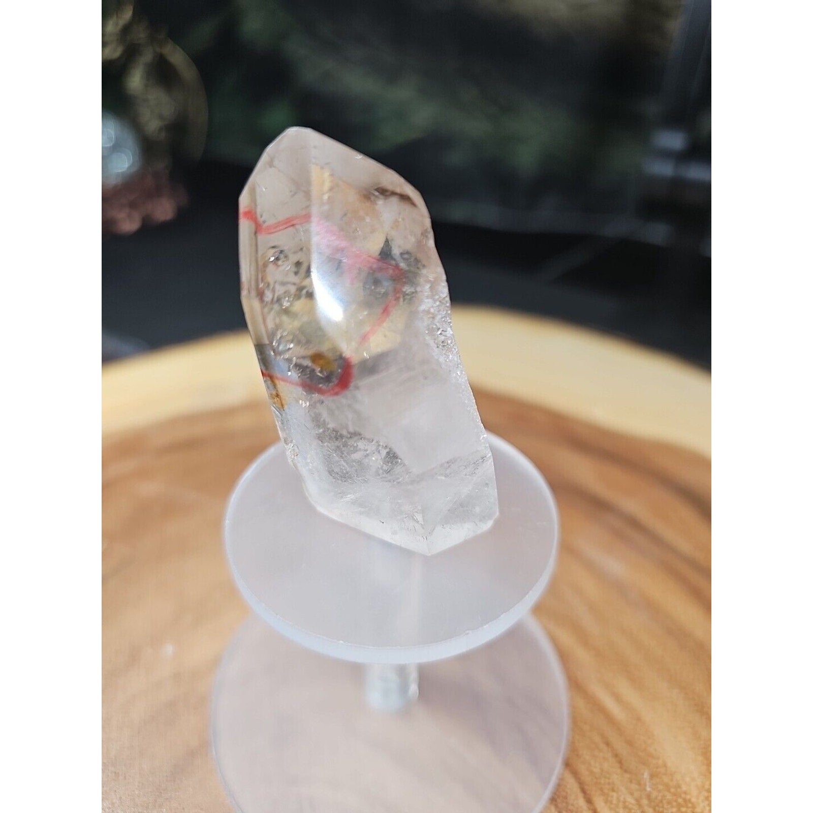 Quartz Crystal cluster Natural W/trapped Water 2 Spots 53gr