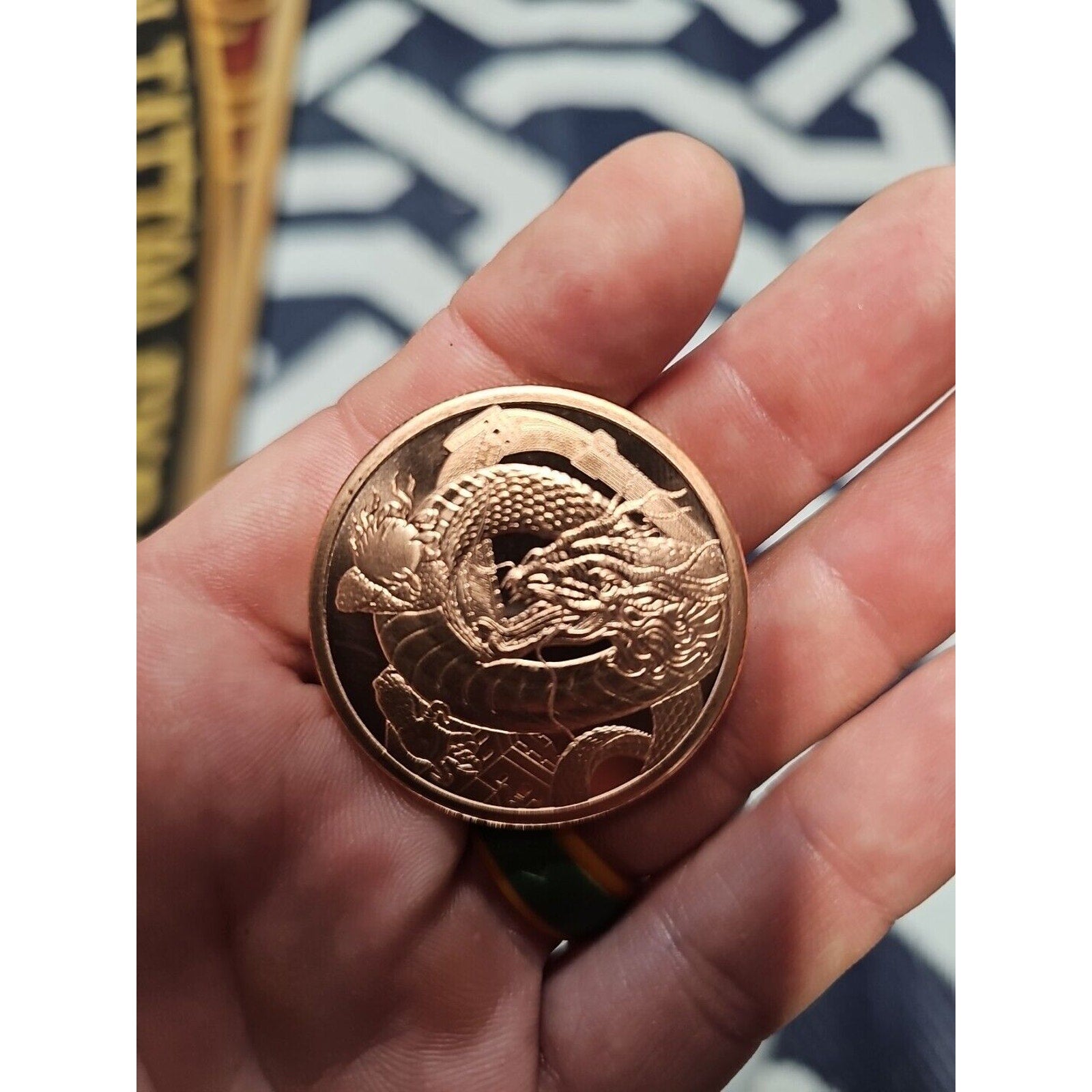 CHINESE DRAGON ~ WORLD OF THE DRAGONS ~ 1 OZ. PURE COPPER ROUND ~